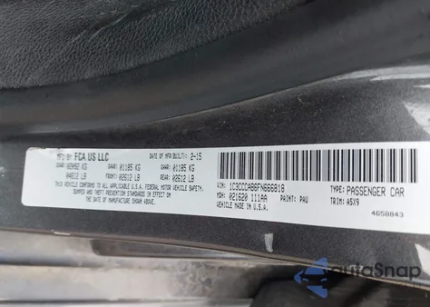 2015 Chrysler 200 Limited из США, поврежденный, VIN 1C3CCCAB6FN666818